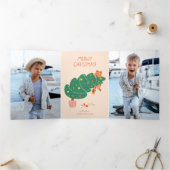 Kattig kerstfeest - Ondeugende kattenpret Drieluik Wenskaart (Binnen)