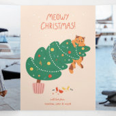 Kattig kerstfeest - Ondeugende kattenspul Drieluik Wenskaart (Binnenkant midden)