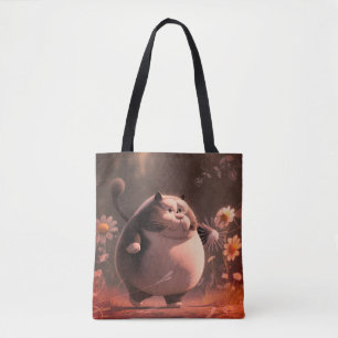 Kattig onder de bloemen Tote Draagtas