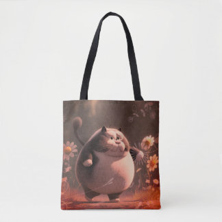 Kattig onder de bloemen Tote Draagtas