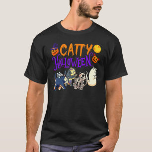 Kattige Halloween Kat Halloween Geest Kat Kleding T-shirt