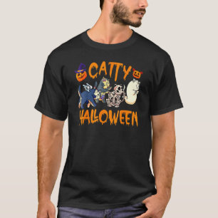 Kattige Halloween Kat Halloween Geest Kat Kleding T-shirt