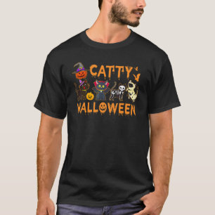 Kattige Halloween Kat Halloween Spoken Kat Kledi T-shirt