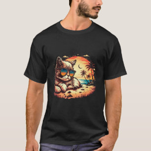 Kattige houding in het paradijs Grappige kat op he T-shirt