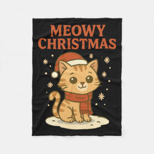 Kattige kerst kattenliefhebber grap lange mouw fleece deken