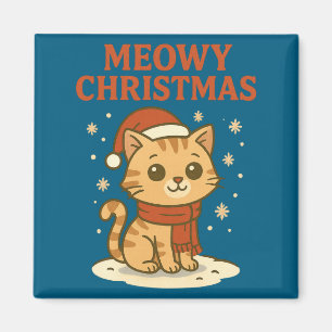Kattige kerst kattenliefhebber grap lange mouw  magneet