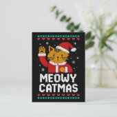 Kattige Kerstmis Briefkaart (Staand voorkant)