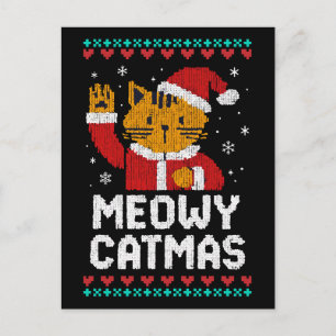 Kattige Kerstmis Briefkaart
