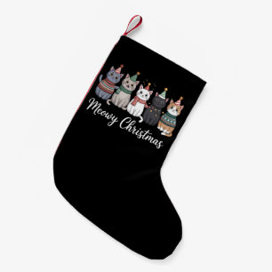 Kattige Kerstmis Gelukkig Kat Jaar Kat Liefhebber  Kleine Kerstsok