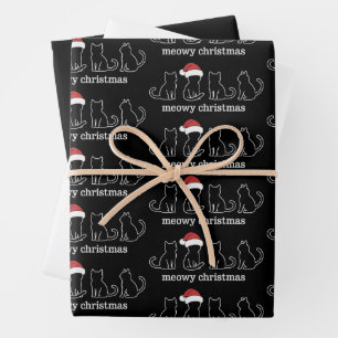 Kattige Kerstmis Kat Kerst Cute Kitten Katten Kers Inpakpapier Vel