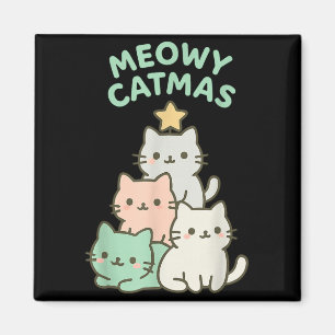 Kattige Kerstmis Kat Kerstboom Schattige Kitten Xm Magneet