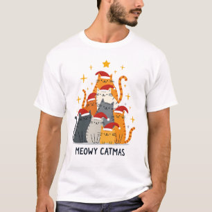 Kattige Kerstmis Kat Kerstboom Xmas (4) T-shirt