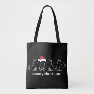 Kattige Kerstmis Kat Kerstmis Schattige Kitten Kat Draagtas