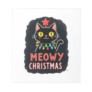 Kattige Kerstmis Kat Kerstmis Schattige Kitten Kat Notitieblok