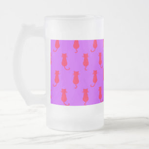 Kattige pret voor altijd Whimsical Rode Katten Lil Matglas Bierpul