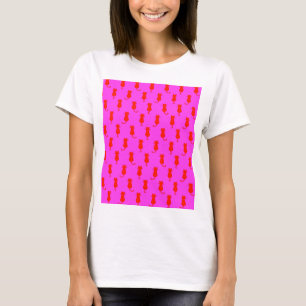 Kattige pret voor altijd Whimsical Rode Katten Roz T-shirt