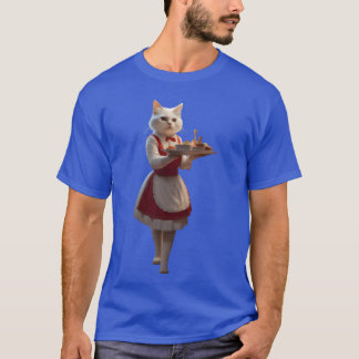 Kattige serveerster vintage t-shirt