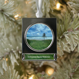Kattlewash Beach, Barbados Ornament Verzilverd Banner Ornament