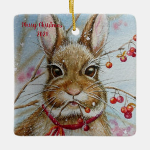 Kattontail Bunny Rabbit Bitterzoete Waterverf Art Keramisch Ornament