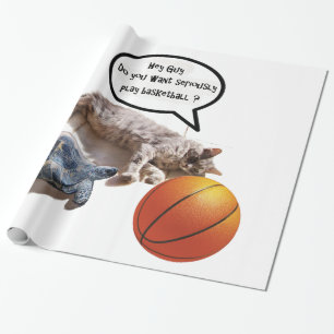 KATTURTLE EN BASKETBALL CADEAUPAPIER