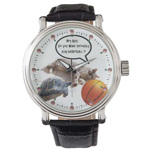 KATTURTLE EN BASKETBALL HORLOGE (Voorkant)
