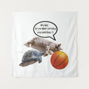 KATTURTLE EN BASKETBALL WANDKLEED