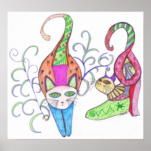 Katty katten Canvas afdrukken Poster (Voorkant)