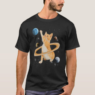 Katurn Saturn Cat in Space Kitten Galaxy T-shirt