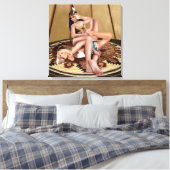 KATVECHT IN EEN TEEPEE CANVAS AFDRUK (Insitu (Slaapkamer))