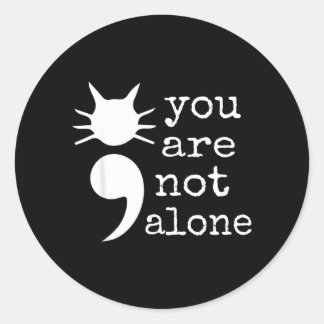 Katvorm Puntkomma Cadeau Preventie Bewustzijn Ronde Sticker