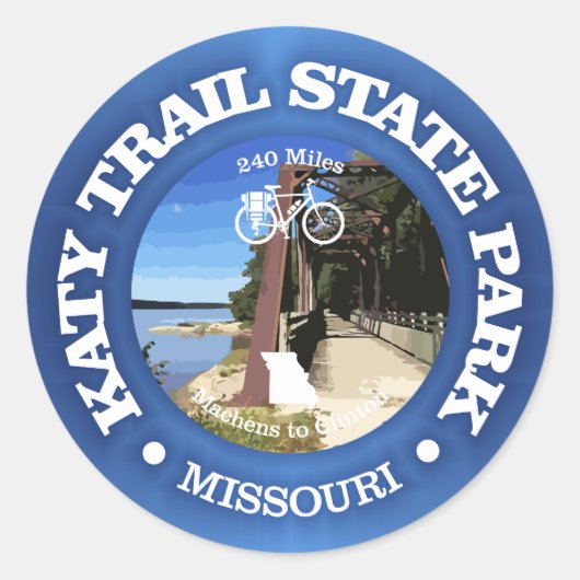 Katy Trail (fietsen c) Ronde Sticker (Voorkant)