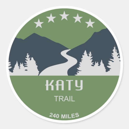 Katy Trail Ronde Sticker (Voorkant)