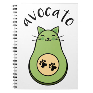 Katze als Avocado avocato Notitieboek