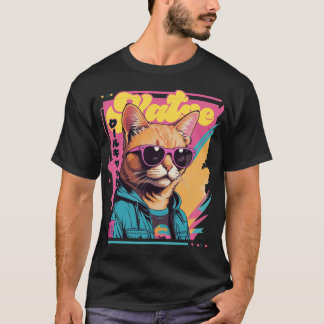 katze-retrowave t-shirt