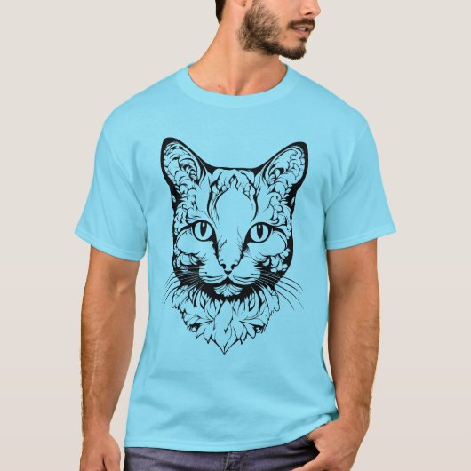 Katze - Scherenschnitt T-shirt (Voorkant)