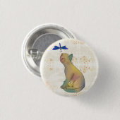 Katze und blaue Libelle Ronde Button 3,2 Cm (Voorkant /achterkant)