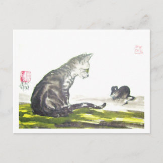 Katze und Maus No.26 * Katzen-Kunst-Postkarten * C Briefkaart
