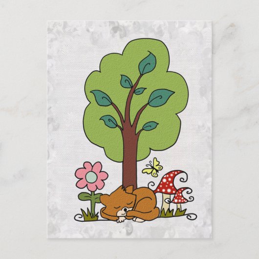 Katze unterm Baum Briefkaart (Voorkant)