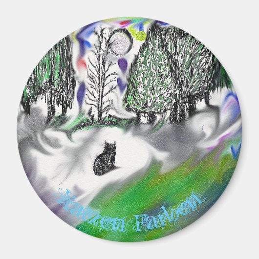 Katzen Farben Round Magnet Magneet (Voorkant)