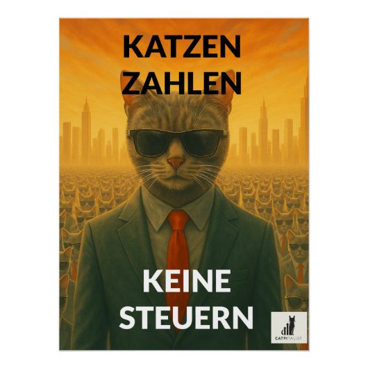 Katzen Zahlen Keine Steuern Perfect Poster (Voorkant)