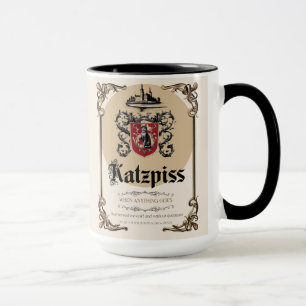 Katzpiss Mug - Allemand Parody Wine Étiquette
