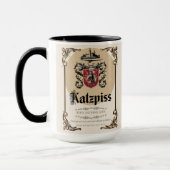 Katzpiss Mug - Allemand Parody Wine Étiquette (Gauche)