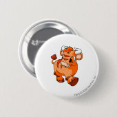 Kau Sinaasappel Ronde Button 5,7 Cm (Voorkant /achterkant)