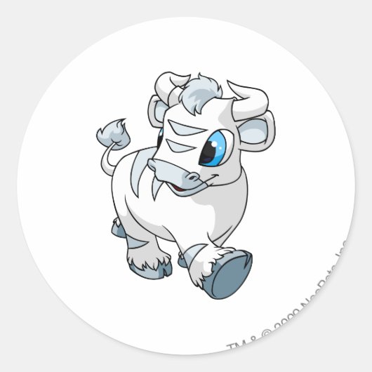 Kau White Ronde Sticker (Voorkant)