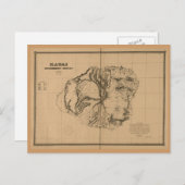 Kauai, 1878,  Hawaii Map Briefkaart (Voorkant / Achterkant)