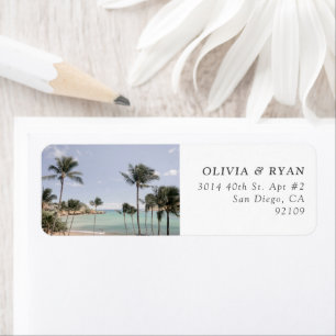 Kauai Beach Palm Tree Retouradres Labels