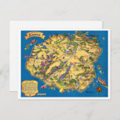 Kauai Funny  Map Briefkaart (Voorkant / Achterkant)