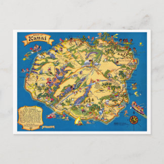 Kauai Funny  Map Briefkaart