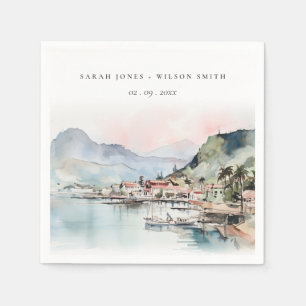 Kauai Hawaï Aquarel Landschap Bruiloft Servet