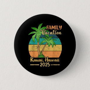 Kauai Hawaï Strand Familievakantie 2025 Zomer  Ronde Button 5,7 Cm
